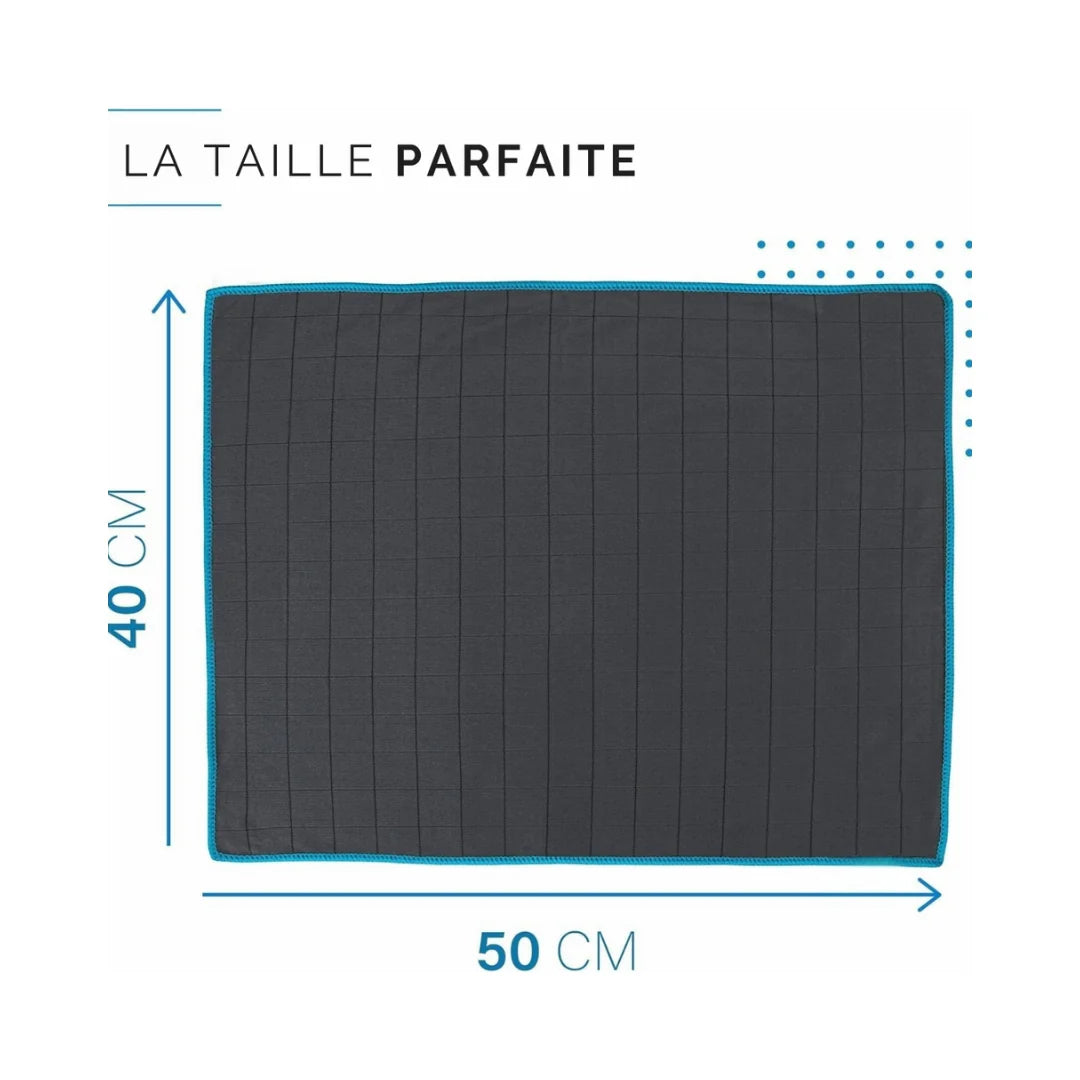 Pack de 3 Chiffons Ultra Absorbants en Fibre de Carbone