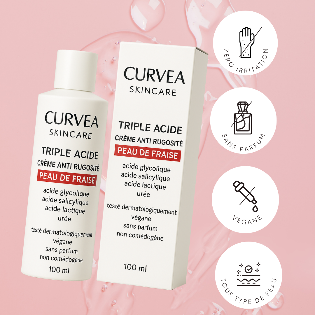 Peau lisse et douce dès les premières applications – Curvea Triple Acide - Cure 1 mois